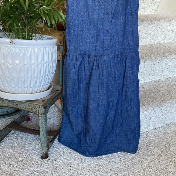 Gap Blue Sleeveless Denim Chambray Dress - Picture 3 of 12